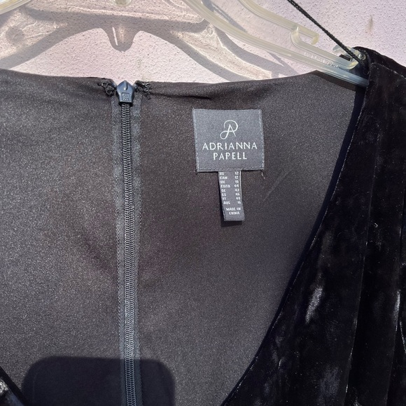 Evening Dress, Crushed Black Velvet - Picture 2 of 3